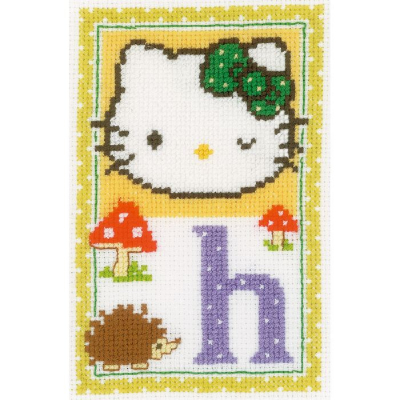 Hello kitty lettre h kit broderie point de croix point compté