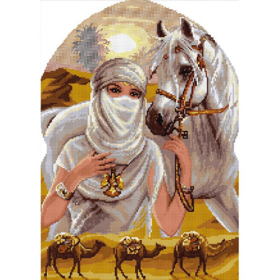 Princesse du désert, Kit à broder au point de croix point compté sur toile Aïda 5