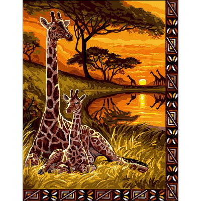 Canevas Souvenir d'Afrique Luc Création girafe