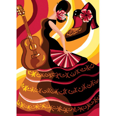Kit Canevas Pénélope motif Flamenco de la marque Luc Créations illustrant des fleurs