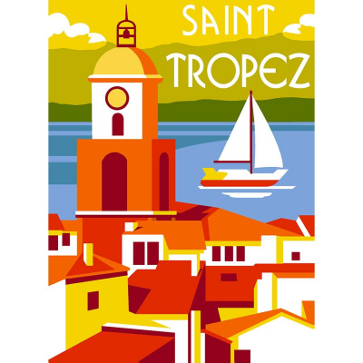 Tableau Canevas Pénélope motif Saint Tropez de la marque Margot de Paris