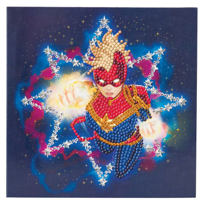 Carte Broderie Diamant Captain Marvel Crystal Art D.I.Y