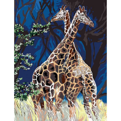 Kit canevas pénélope Girafes au grand coeur Margot de Paris