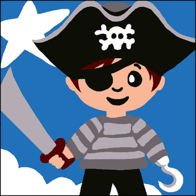 Kit canevas pour enfants toile gros trous Pirate garçon Luc Création