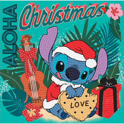 Carte broderie Diamant Disney Christmas Aloha de la marque Crystal Art D.I.Y