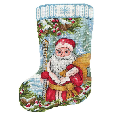 Kit de chaussette de Noël à broder motif Sur le chemin du conte de fées de la marque MP Studia