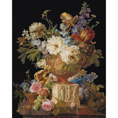 Kit point de croix compté Nature morte de fleurs avec un vase en albâtre, 1783 Thea Gouverneur