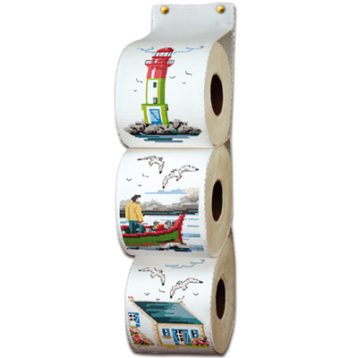 Kit de broderie au point de croix point compté Range papier toilette à broder La Bretagne