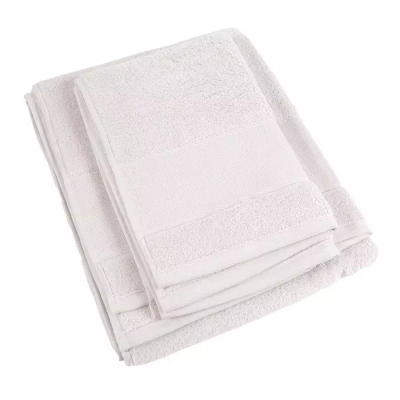 Serviette de toilette à broder Lot de 2 serviettes éponge coloris Blanc DMC