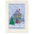3 cartes à broder au point de croix point compté motif Maisons d'hiver de la marque Vervaco