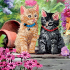 Carte Broderie Diamant Amis chats Crystal Art D.I.Y