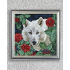 Kit broderie diamant Loup blanc et roses Collection d'art