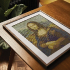 Kit canevas blanc La Joconde - Portrait de Mona Lisa de la marque DMC à broder au demi-point de croix