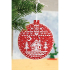 Kit d'ornement à broder au point de croix point compté en forme de boule de Noël, motif Maison dans la forêt de la marque MP Studia à réaliser sur une toile aïda PVC, esprit Noël