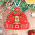 Kit d'ornement à broder au point de croix point compté en formre de bonnet rouge, motif Bonjour du Nord de la marque MP Studia à réaliser sur une toile aïda PVC, esprit Noël avec cerf