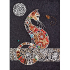 Kit de broderie avec perles motif Chat et papillon de la marque Abris Art, tableau à broder avec des perles