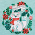 Kit de broderie avec perles motif Chaton de Noël de la marque Abris Art, tableau esprit de noël à broder avec des perles
