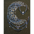 Kit de broderie avec perles motif Lune de la marque Abris Art, modèle répresentant un croissant de lune à broder avec des perles