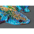 Kit de broderie avec perles motif Poisson bleu doré de la marque Abris Art, modèle répresentant un dessin de poisson à créer avec des perles