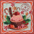 Kit de broderie avec perles motif Sucreries de Noël de la marque Abris Art, tableau à broder avec des perles, motif gâteau et bonbonsde noël