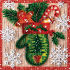 Kit de broderie avec perles motif Vacances de Noël de la marque Abris Art, tableau esprit de noël à broder avec des perles, motif chaussette de noël
