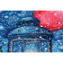 Kit à broder au point de croix motif Conte d'hiver de la marque Abris Art, ce tableau de noël à broder présente un lampadaire sous les flocons de neige