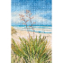 Tableau à broder au point de croix motif Murmures du vent de la marque RTO illustrant une plage