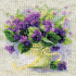 Kit point de croix compté Violettes en pot Riolis