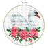 Kit point de croix imprimé avec tambour Cygne et roses Ladybird