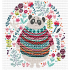 Kit point de croix imprimé Panda couture Ladybird
