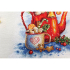 Kit à broder au point de croix motif Thé de Noël de la marque MP Studia, tableau esprit de Noël à broder au point de croix