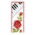 Marque-page rose avec clavier piano à broder au point de croix compté