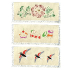 6 Pochettes Serviettes à broder de la marque Avila, avec motif d'hirondel, chat, fleur, gâteau