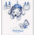 Kit point de croix bébé Ourson sur pince à linge tableau à broder naissance garçon